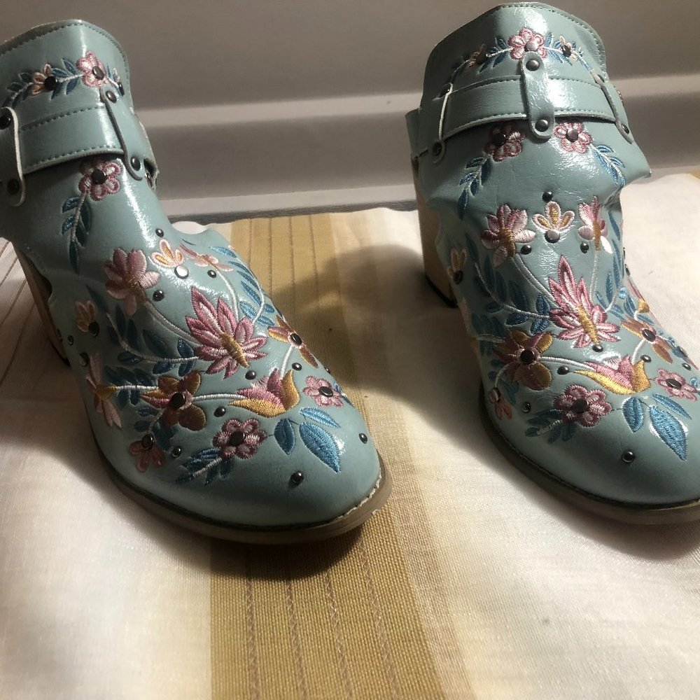 Turquoise Slip on Shoes